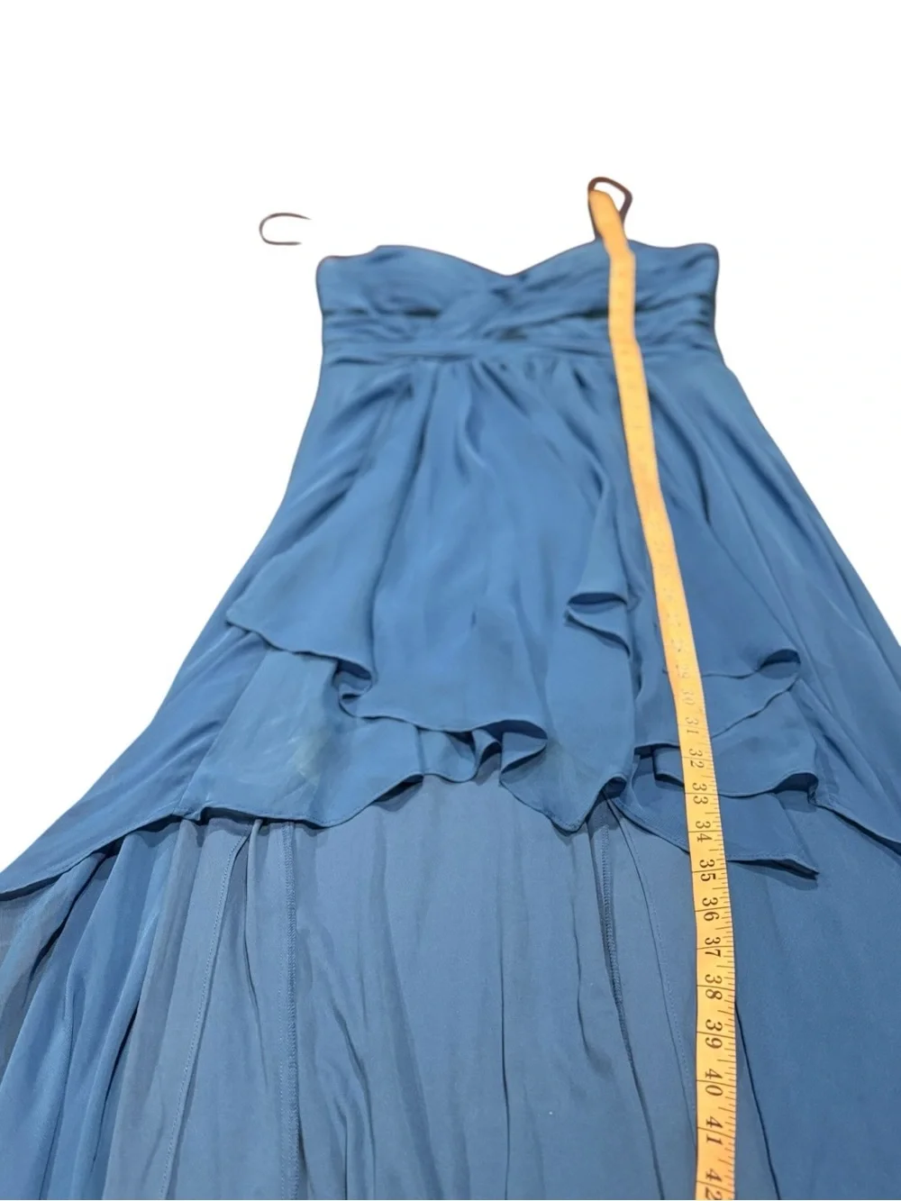 Fairy Logan by Adrianna Papell Blue Chiffon High Low Formal Dress Size 11/12 - Picture 7 of 9